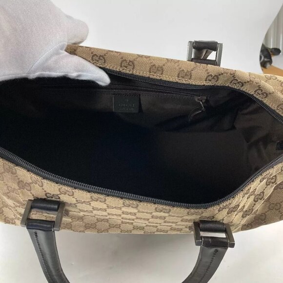Auth GUCCI 012・0383・06 Shoulder Bag Bag GG Duffle Bag GGCanvas/Leather Beige... - Picture 4 of 16
